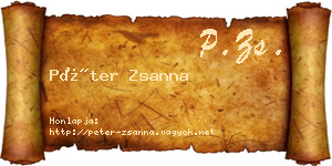 Péter Zsanna névjegykártya