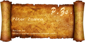 Péter Zsanna névjegykártya